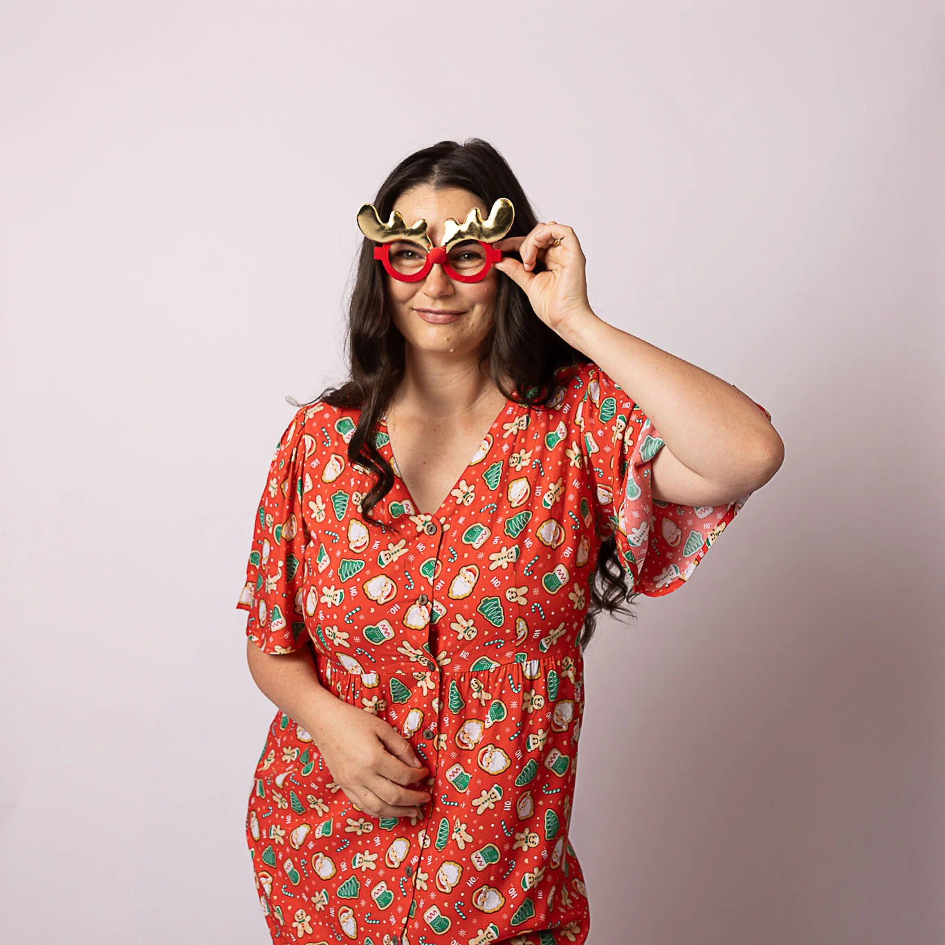 Gingerbread Jest Christmas Adult Amelia Dress - Image 5