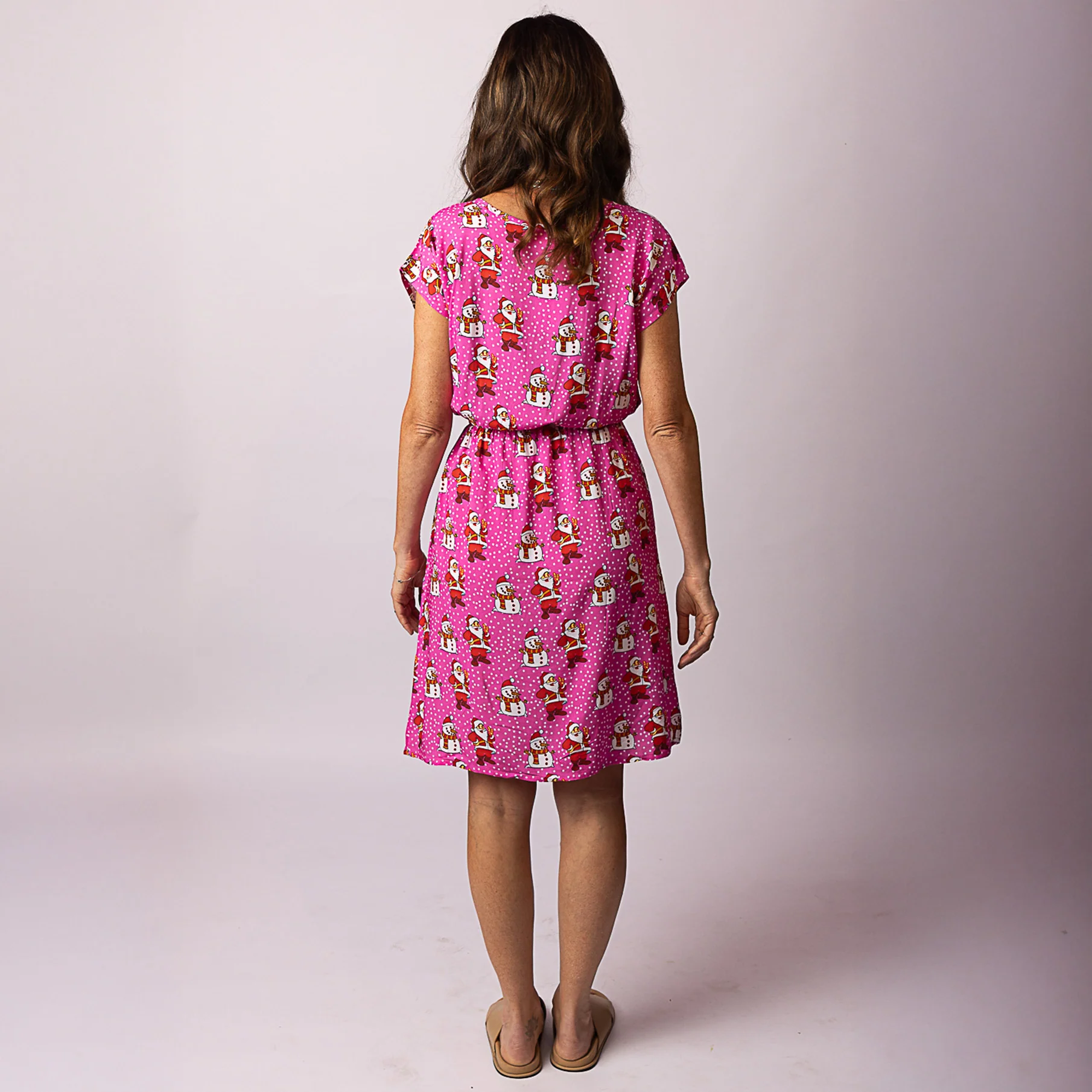 Polka Pink Christmas Adult Alice Dress - Image 4