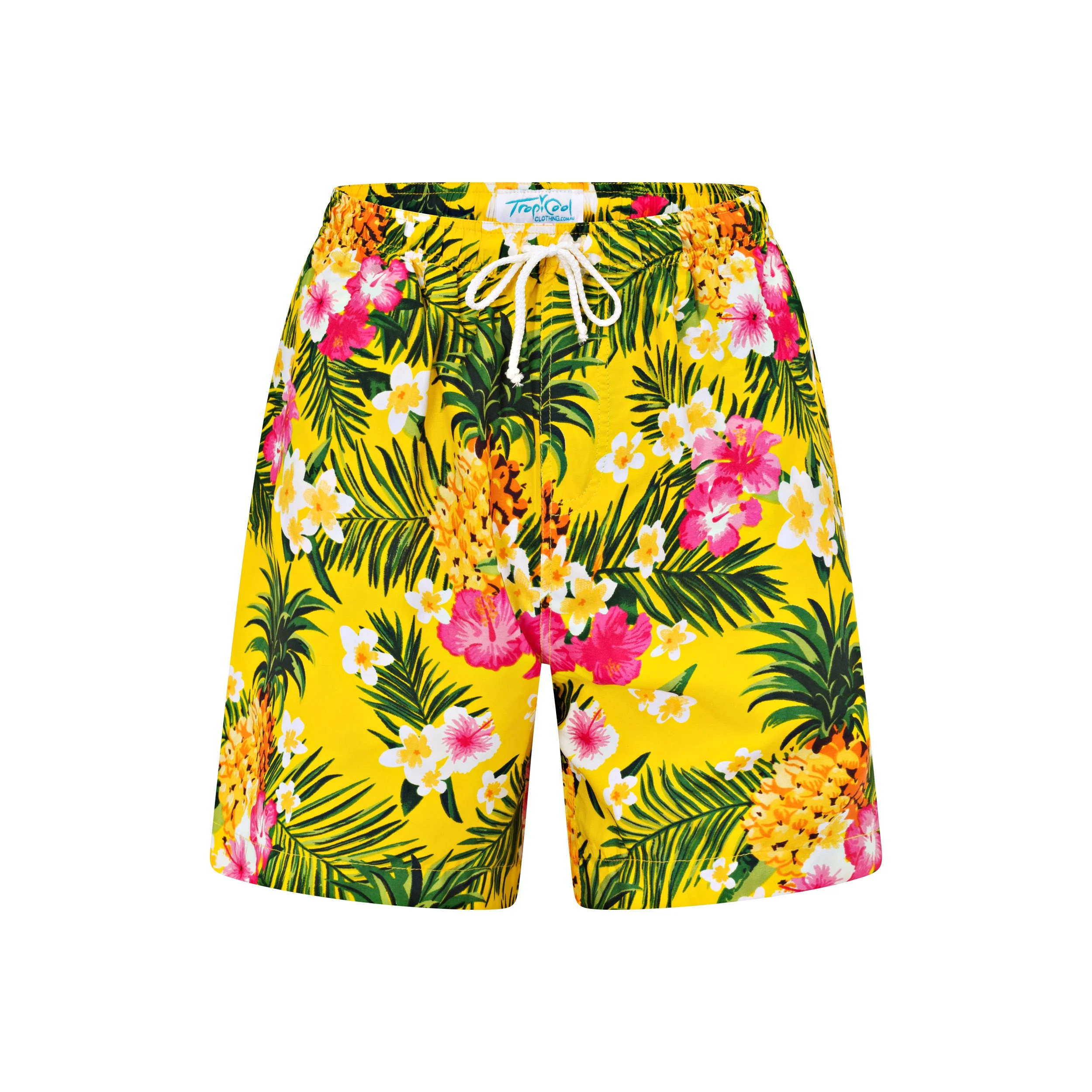 Aloha Yellow Kids Shirt and Shorts Set - Image 3