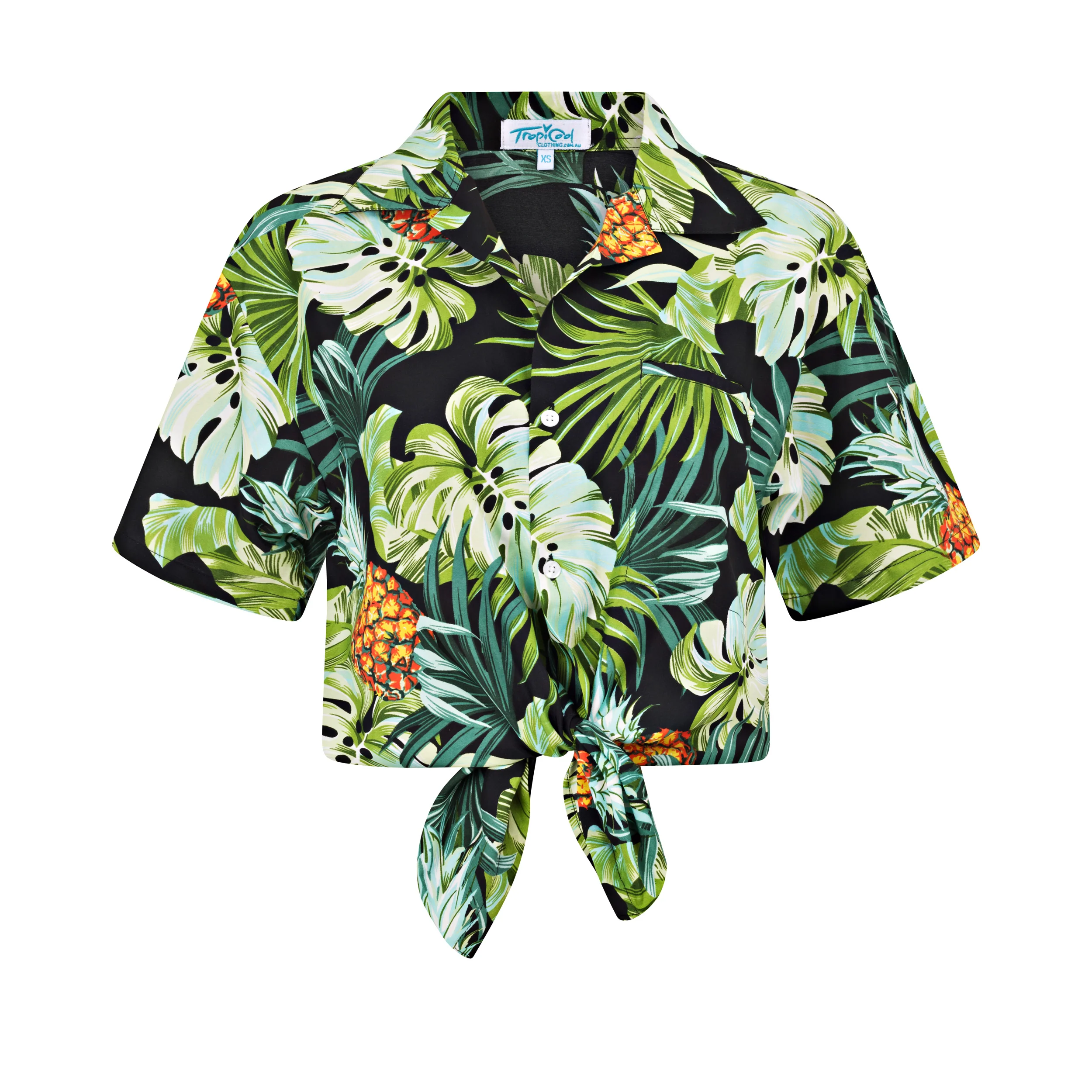 Pineapple Jungle Black and Green Adult Shirt - Image 3