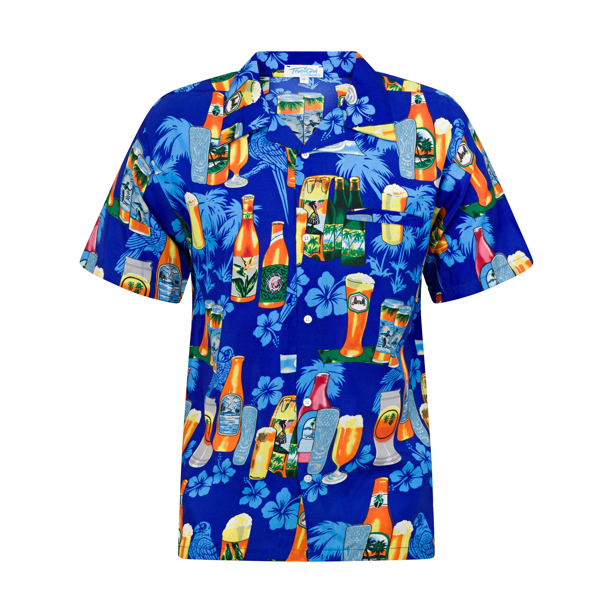 Brewski Blue Adult Hawaiian Shirt and Shorts Set - Image 3
