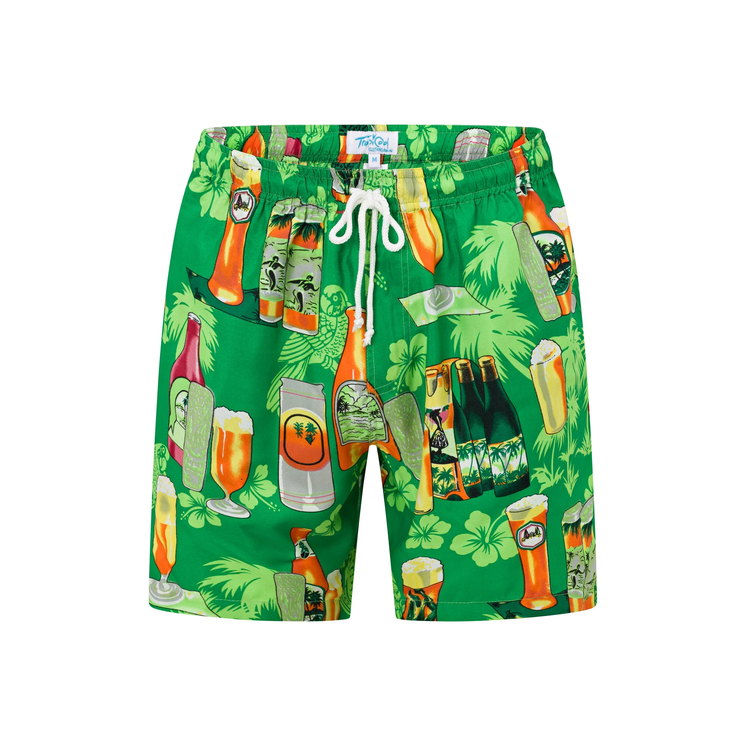 Brewski Green Adult Hawaiian Shirt and Shorts Set - Image 3