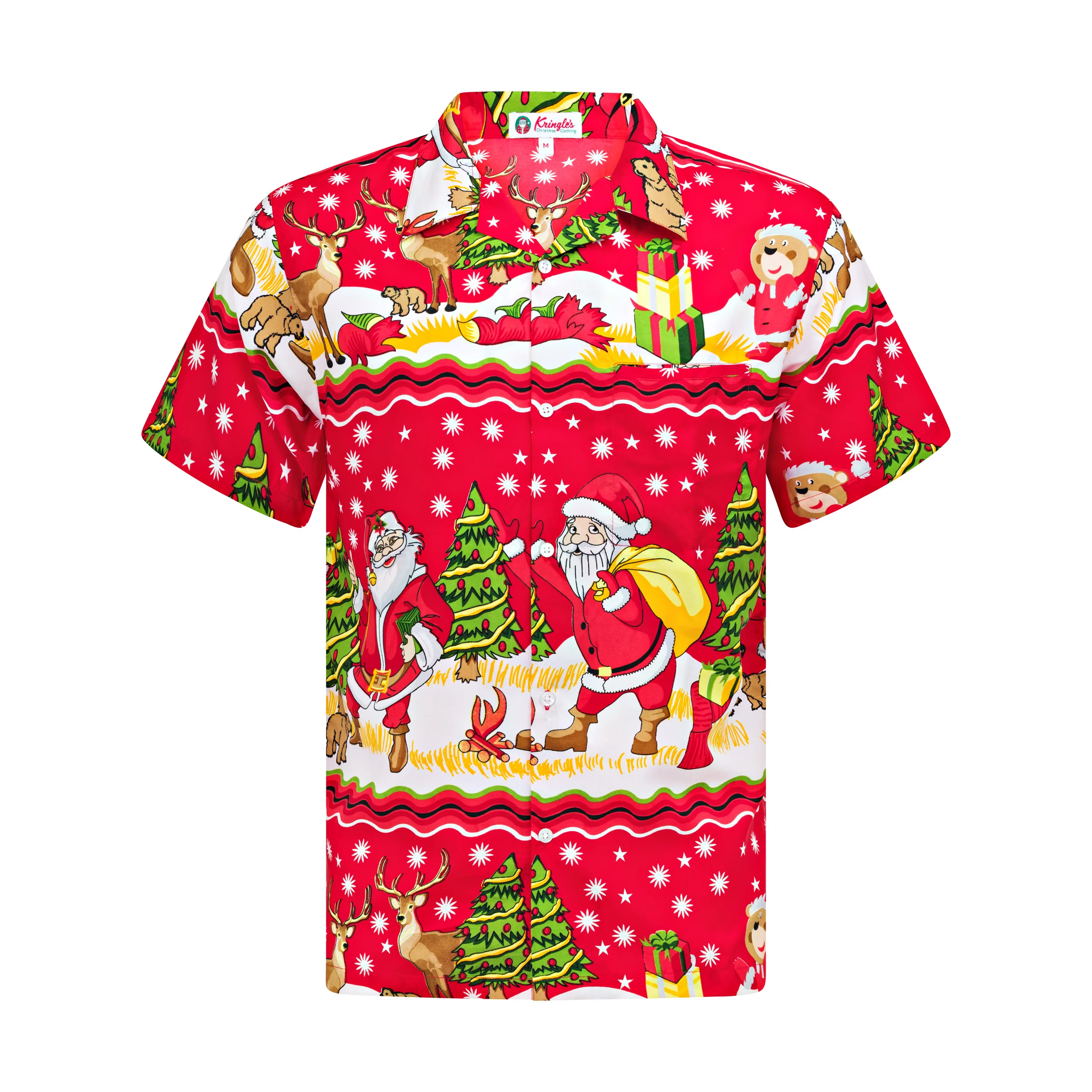 Happy Santa Red Adult Shirt - Image 3