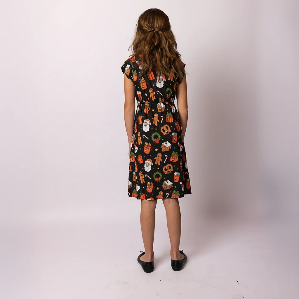The JingleVerse Christmas Kid's Holly Dress - Image 3