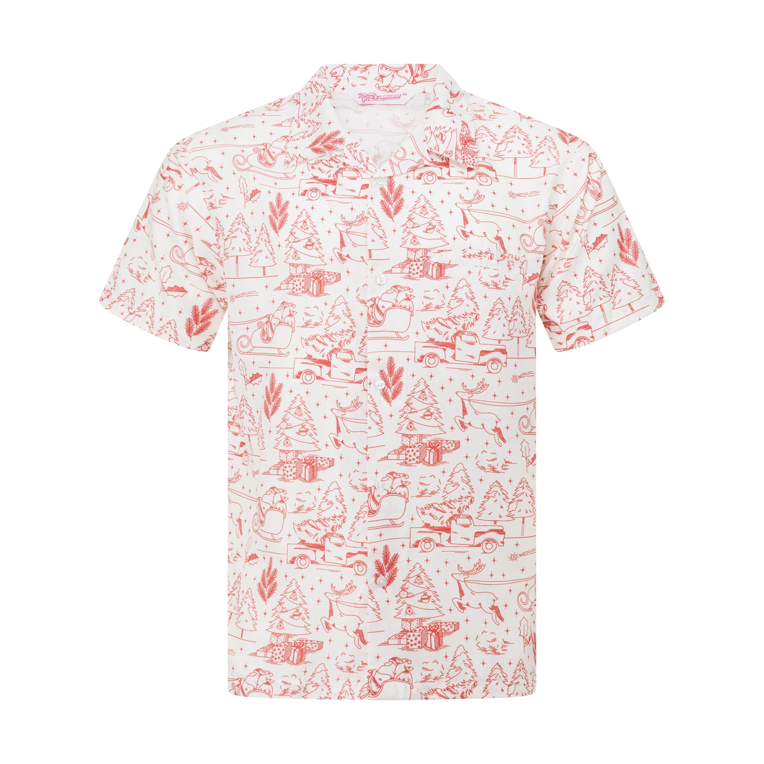 Little Red Truck Christmas Adult Shirt - Image 2