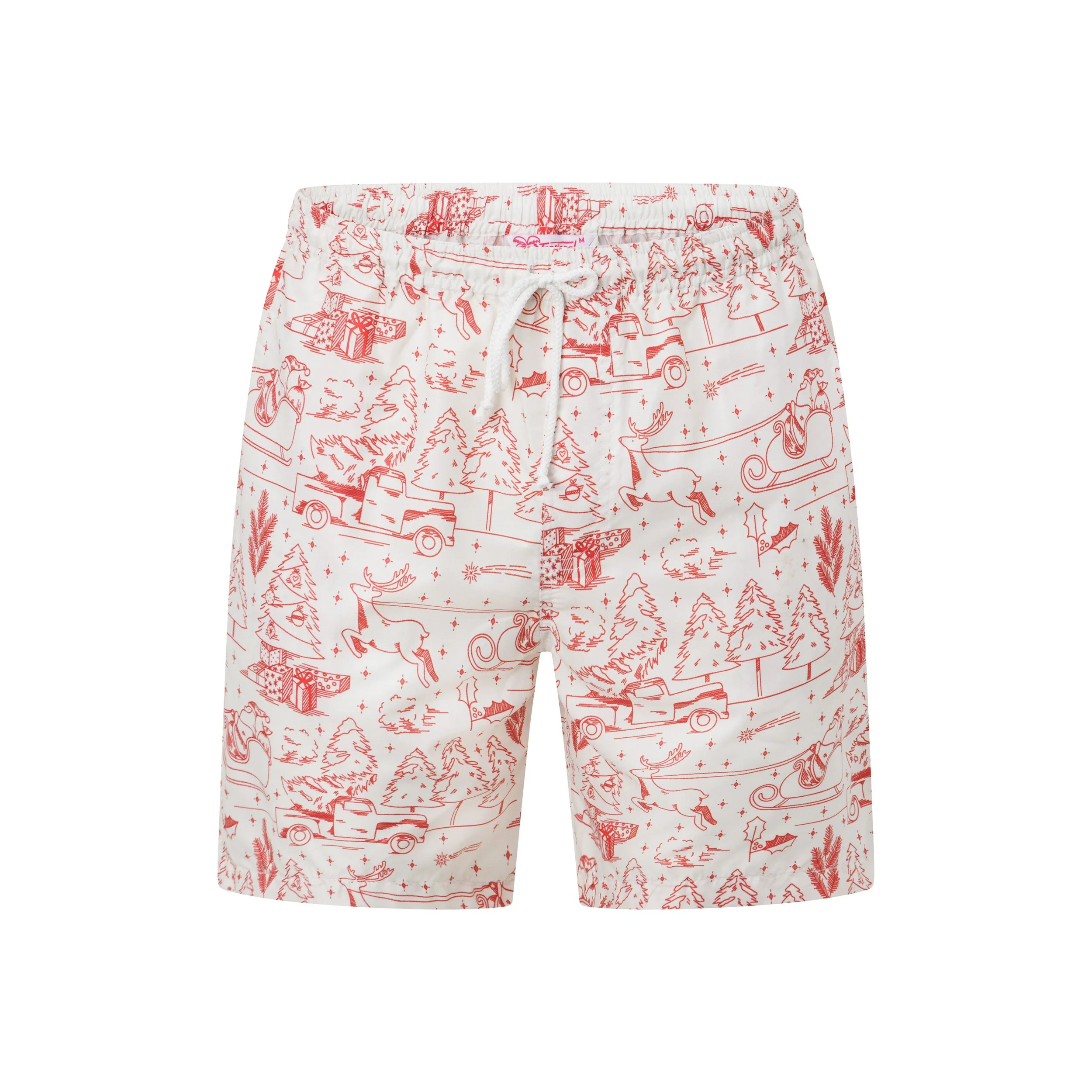 Little Red Truck Christmas Adult Shorts - Image 2