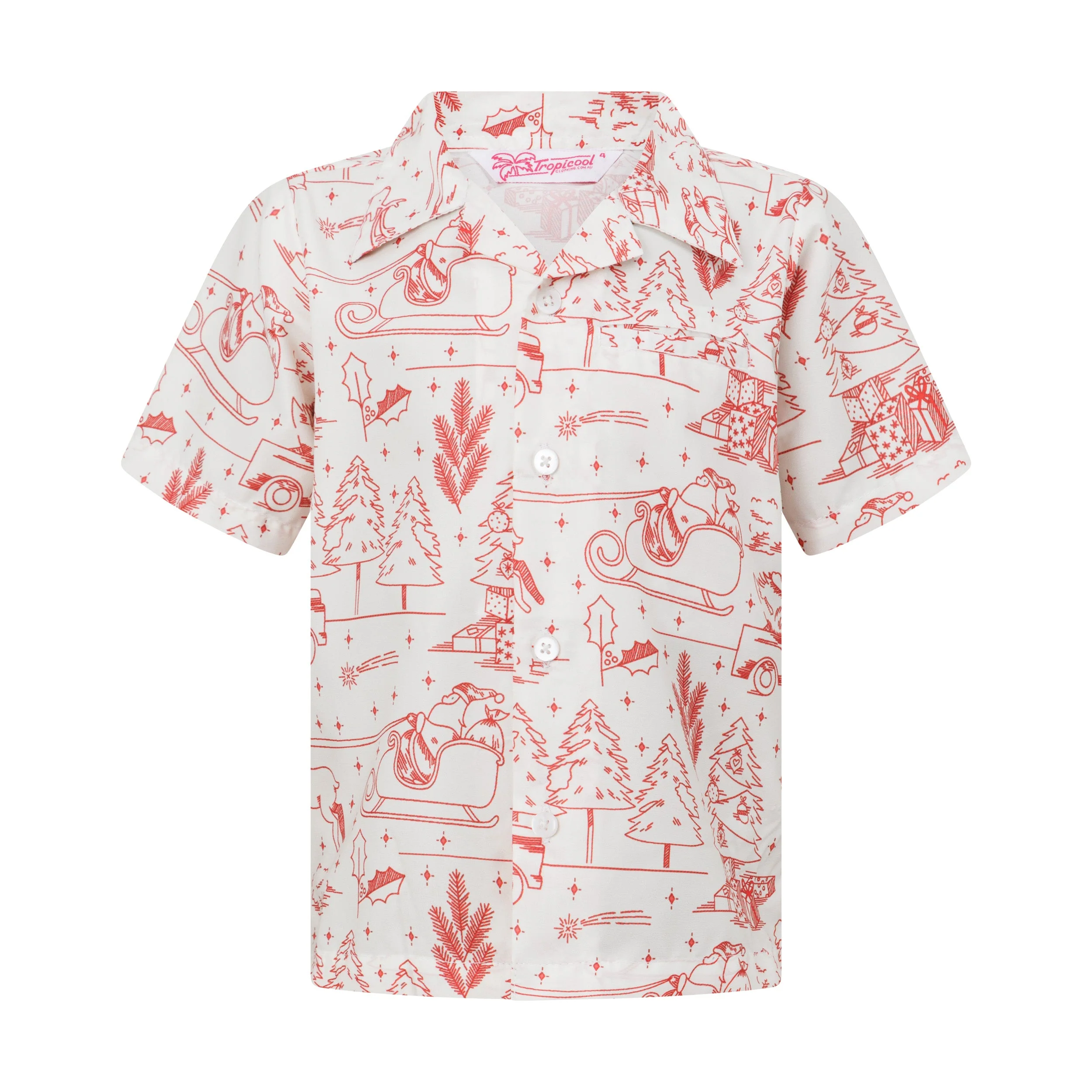 Little Red Truck Christmas Kids Shirt - Image 2