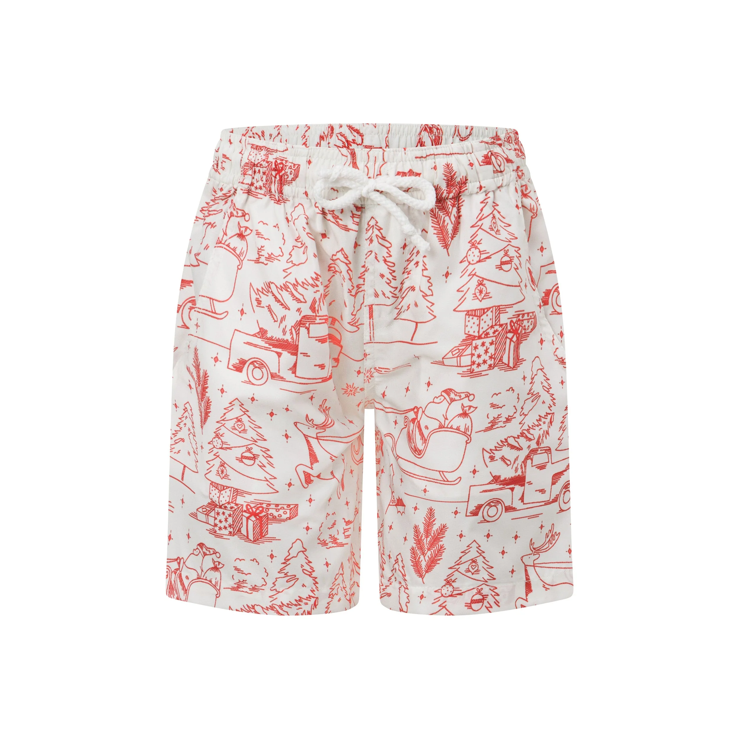 Little Red Truck Christmas Kids Shorts - Image 2