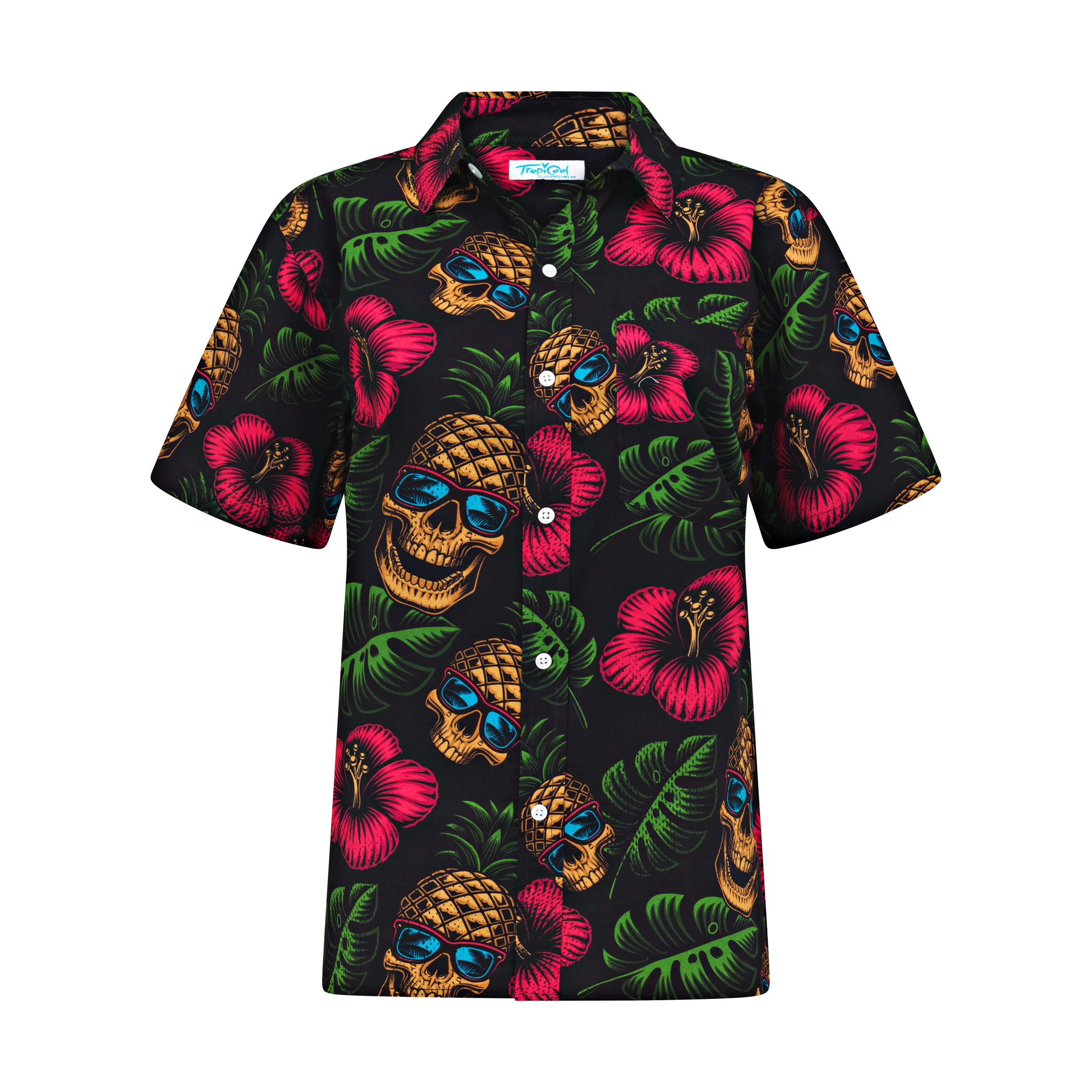 Skull Blossom Cotton Adult Shirt - Image 3